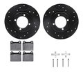 Dynamic Friction Co 8512-22001, Rotors-Drilled and Slotted-Black w/ 5000 Advanced Brake Pads incl. Hardware, Zinc Coated 8512-22001